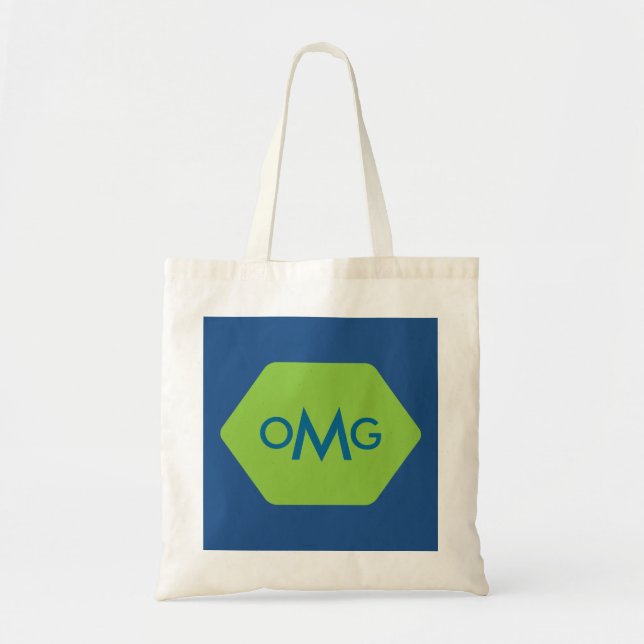 Personalised 3 letter monogram blue green bag (Front)