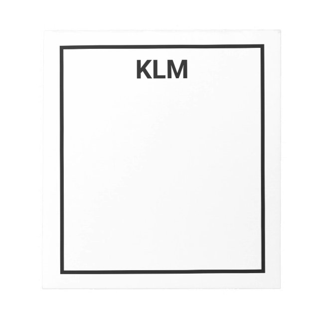 Personalised 3 Letter Monogram Notepad (Front)
