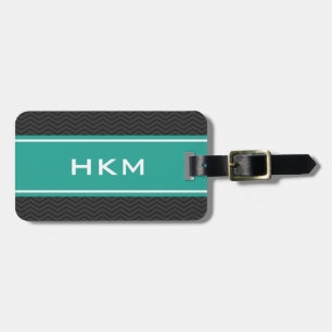 Personalised 3 letter monogram travel luggage tag