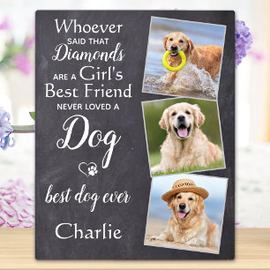 Personalised 3 Pet Photo Best Friend Dog Lover Plaque