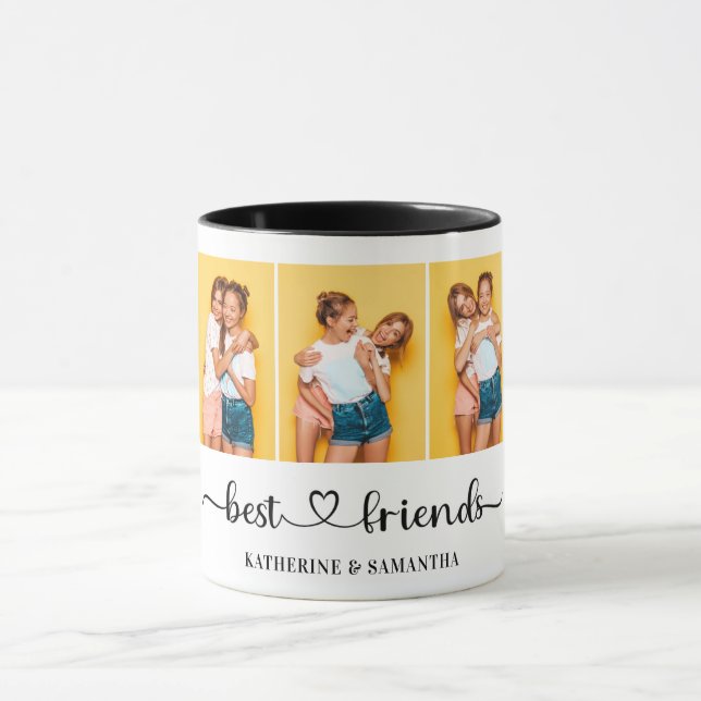 Personalised 3 Photo Collage Best Friends Forever  Mug (Center)
