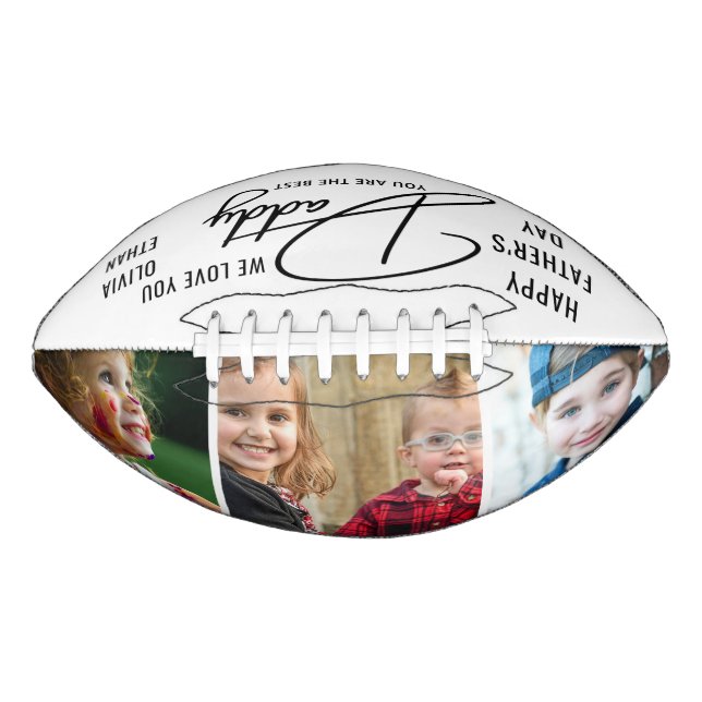 Personalised 3 Photo Collage Happy Father's Day Football (Front)