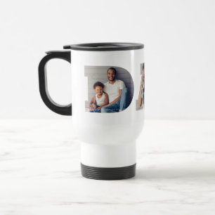 Personalised 3-Photo "Dad" Cutout Typography Travel Mug