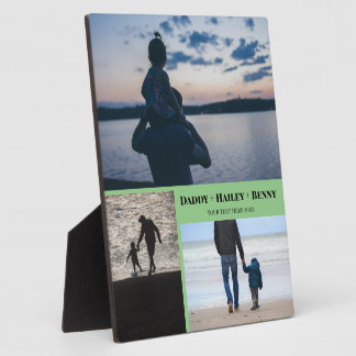 Personalised 3 Photo Gift for Dad Work Desk Easel Plaque