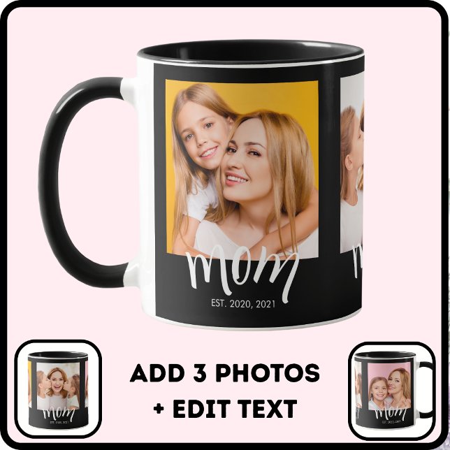 Personalised 3 Photo Mum Kids Date Established  Mug (Creator Uploaded)