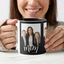 Personalised 3 Photo Mum Kids Year Established