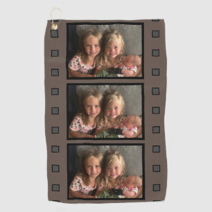 Personalised 3 Photo Retro Film Strip Golf Towel