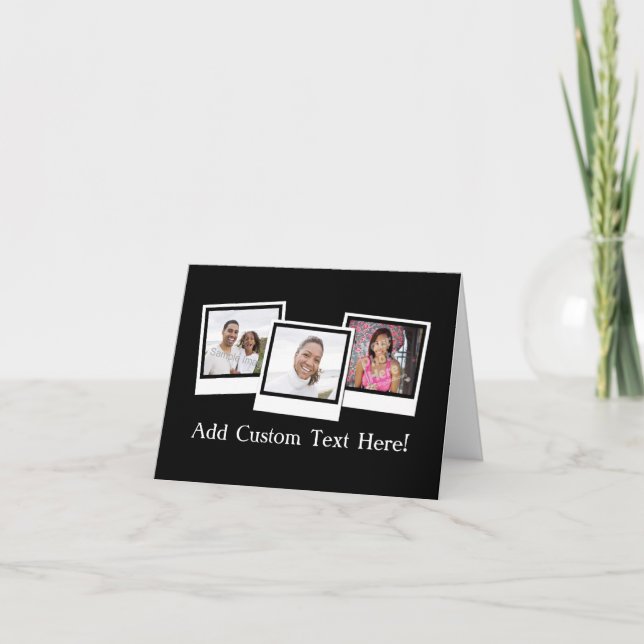 Personalised 3-Photo Snapshot Frames Custom Colour Card (Front)