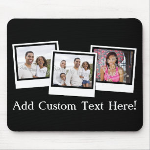 Personalised 3-Photo Snapshot Frames Custom Colour Mouse Pad