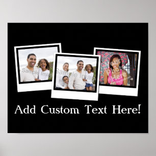 Personalised 3-Photo Snapshot Frames Custom Colour Poster