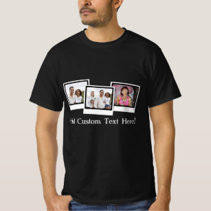 Personalised 3-Photo Snapshot Frames Custom Colour T-Shirt