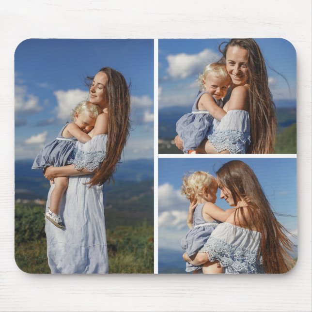 Personalised 3 Photo Template Mousepad (Front)