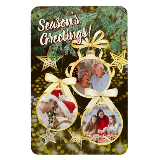 Personalised 3 Photos Ornaments - Magnet (Vertical)