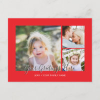 Personalised 3 photos Universal Red Greetings