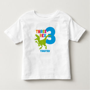 Personalised 3 Rex Toddler T-Shirt