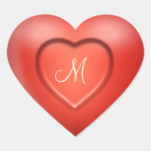 Personalised 3D Monogram Heart Sticker