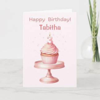 Personalised 3rd Birthday Cupcake Card