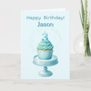 Personalised 3rd Birthday Cupcake Card
