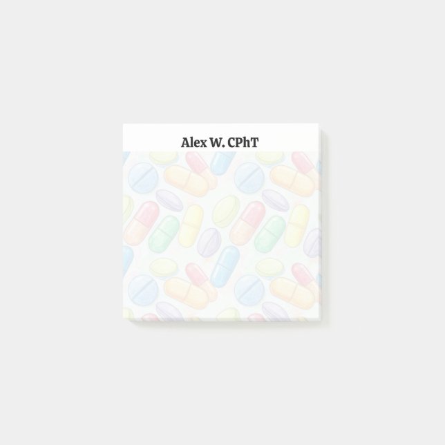 Personalised 3x3 Pharmacy Tech Sticky Notes  (Front)
