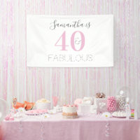 Personalised 40 and fabulous Modern Pink Birthday
