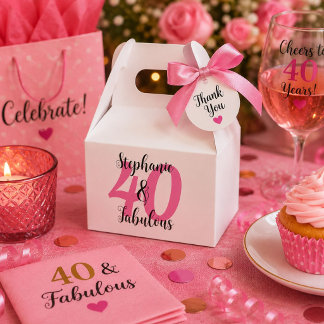 Personalised 40 & Fabulous Birthday  Favour Box