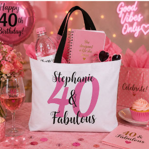 Personalised 40 & Fabulous Tote Bag
