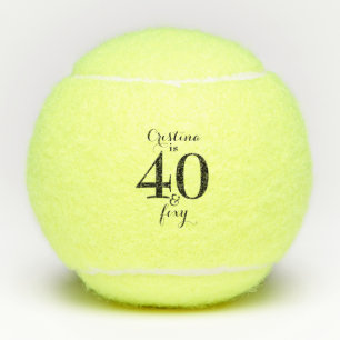  Personalised 40 & Foxy  Tennis Balls