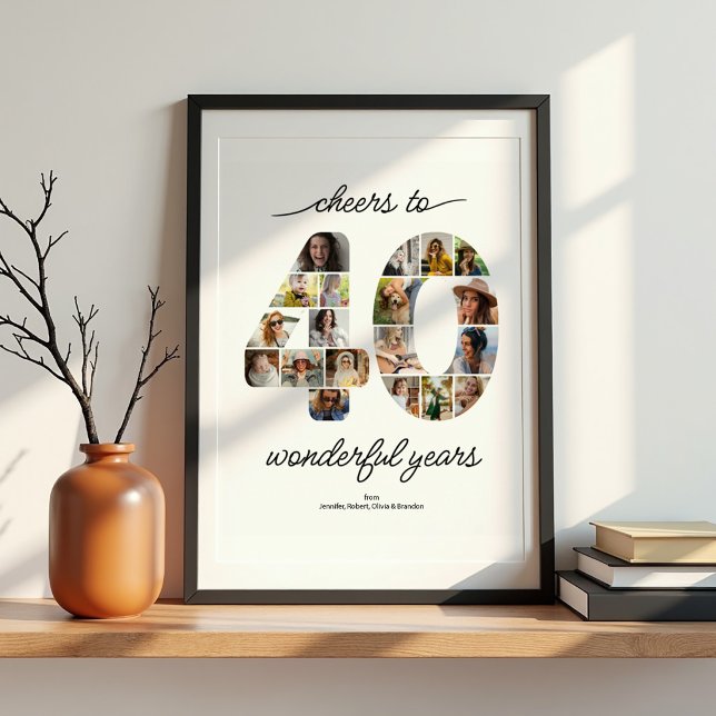 Personalised 40 Photo Collage Celebration Poster (Creator Uploaded)