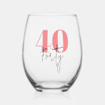 Personalised 40th Birthday<br><div class="desc">Celebrate in Style with a Personalised 40th Birthday Stemless Wine Glass

Make a toast to three decades of life with our exquisite Personalised 40th Birthday Stemless Wine Glass. This elegant,  stemless design is not just a glass,  but a keepsake,  perfect for commemorating this milestone birthday.</div>