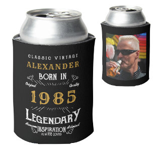 Personalised 40th Birthday Add Name Year Photo Can Cooler