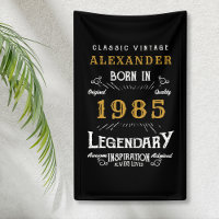 Personalised 40th Birthday Born 1985 Vintage Black
