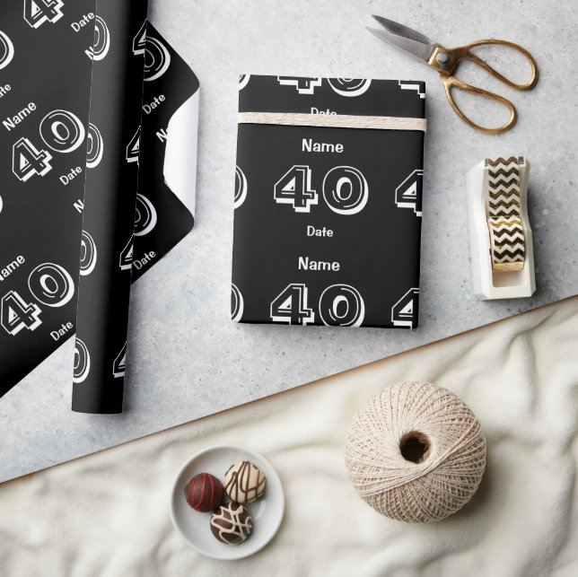 Personalised 40th Birthday Custom Wrapping Paper (Crafts)