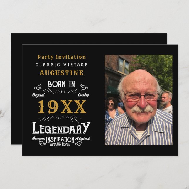 Personalised 40th Birthday Invitation (Front/Back)