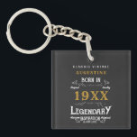 Personalised 40th Birthday Key Ring<br><div class="desc">Say Happy 40th Birthday. Add your name,  year to this personalised birthday key chain. A wonderful custom black design with white and gold vintage style typography. More gifts and party supplies available with the "Legendary" design in the store.</div>