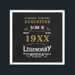 Personalised 40th Birthday Napkin<br><div class="desc">Personalised 40th birthday paper napkins celebrating the "Birth Of A Legend". Add the name and details using our simple template. We also have a range of gifts and party supplies to match.</div>