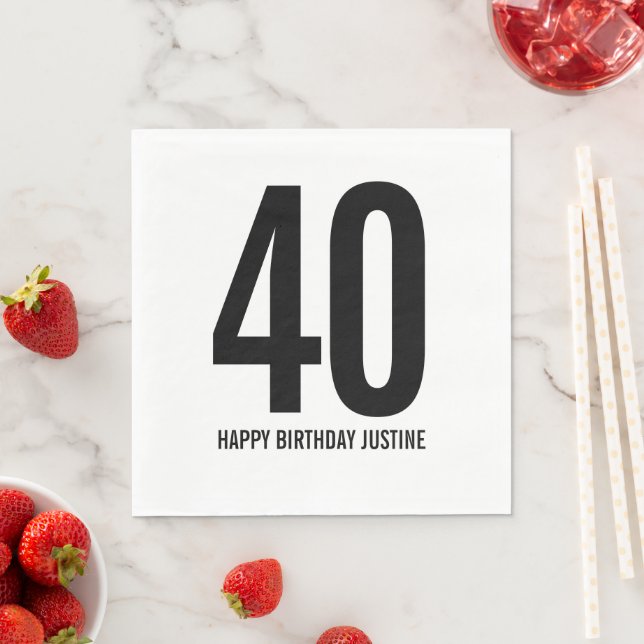 Personalised 40th Birthday Napkins (Insitu)