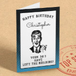 Personalised 40th Birthday Over The Hill Funny Card<br><div class="desc">Say happy birthday and have some fun with this vintage retro style birthday card with that "over the hill" vibe. Easily customised using the template provided.</div>