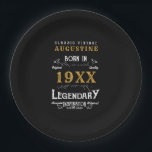Personalised 40th Birthday Paper Plate<br><div class="desc">Personalised 40th birthday paper plate celebrating the "Birth Of A Legend". Add the name and details using our simple template. We also have a range of gifts and party supplies to match.</div>