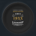 Personalised 40th Birthday Paper Plate<br><div class="desc">Personalised 40th birthday paper plate celebrating the "Birth Of A Legend". Add the name and details using our simple template. We also have a range of gifts and party supplies to match.</div>