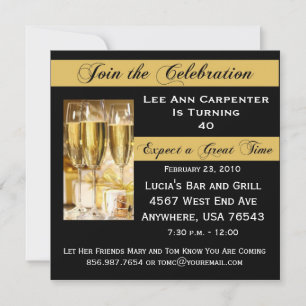 Personalised 40th Birthday Party Invitation