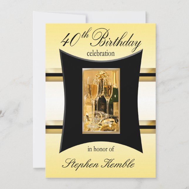 Personalised 40th Birthday Party Invitations (Front)