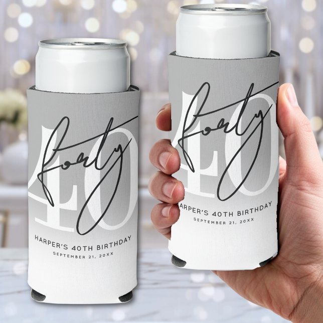 Personalised 40th Birthday Party Seltzer Can Cooler (Personalized 40th Birthday Party Seltzer Can Cooler)