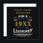 Personalised 40th Birthday Retro Black Gold Card<br><div class="desc">Say Happy 40th Birthday. Add your name,  year and message to this personalised birthday greeting card. A wonderful custom black birthday card with white and gold vintage style typography. More gifts and party supplies available with the "Legendary" design in the store.</div>