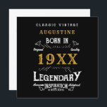 Personalised 40th Birthday Retro Black Gold Card<br><div class="desc">Say Happy 40th Birthday. Add your name,  year and message to this personalised birthday greeting card. A wonderful custom black birthday card with white and gold vintage style typography. More gifts and party supplies available with the "Legendary" design in the store.</div>