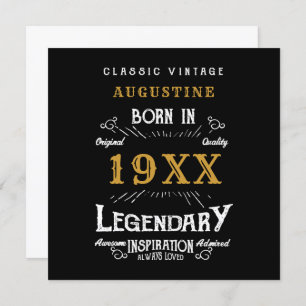 Personalised 40th Birthday Retro Black Gold Card