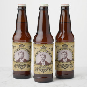 Personalised 40th Birthday Vintage Photo Template Beer Bottle Label
