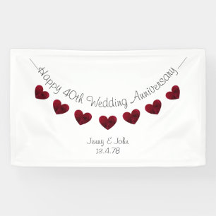 Personalised 40th Ruby Wedding Anniversary banner