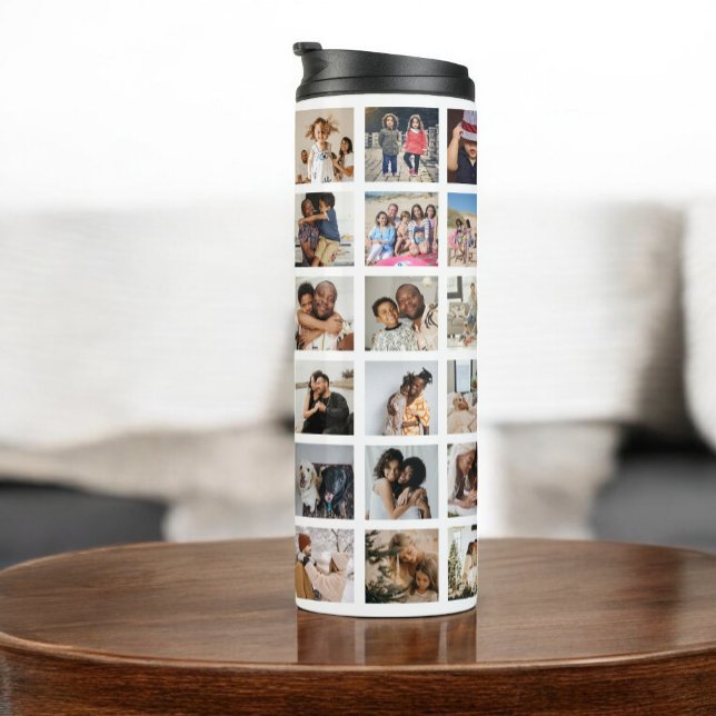 Personalised 42 Photo Collage Thermal Tumbler (Personalized 42 Photo Collage Thermal Tumbler by Ricaso. Add your own photographs, photo gift ideas)
