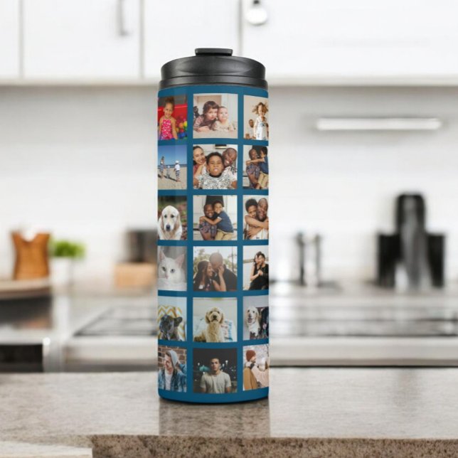 Personalised 42 Photo Collage Thermal Tumbler (Personalized 42 Photo Collage Thermal Tumbler by Ricaso. Add your own photos, photo gift ideas)