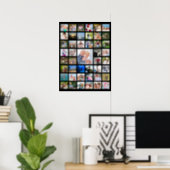 Personalised 45 Photo Collage Custom Colour Poster (Home Office)